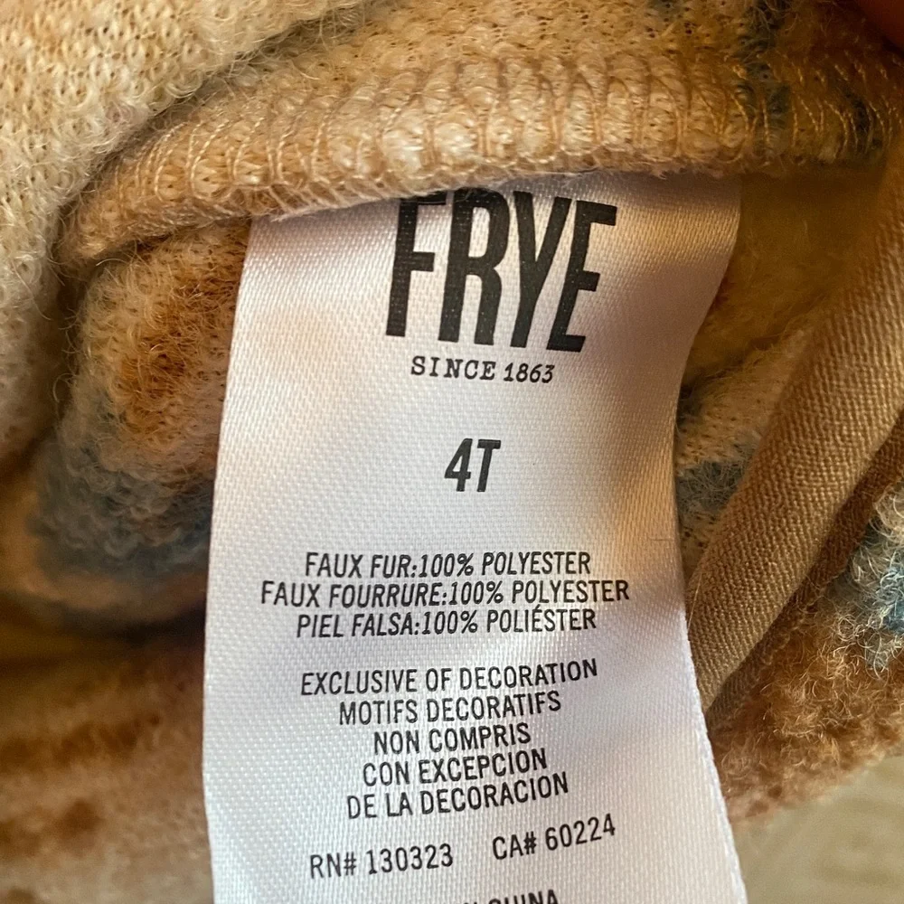 Frye Cream and Blue Sherpa Jacket